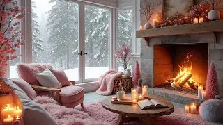 Valentine&rsquo;s Cozy Winter Cabin 💖🔥 Fireplace Glow, Candlelight & Warm Tea