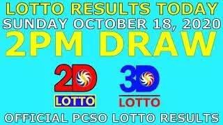 2pm Lotto Result October 18 2020 Swertres Ez2 Stl Pcso