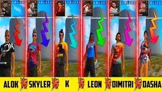Alok vs Leon vs Skyler vs K vs Dimitri vs Dasha Ability Test In Free Fire - para SAMSUNG A3, A4, A5