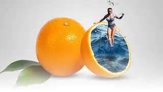 Creative Photo Manipulation Orange and a Surfer Girl  Adobe Photoshop Full Tutorial