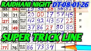 Rajdhani night Today 08-01-26  Rajdhani night Chart Satta Matka  Fix Open & Jodi RR king matka Rk