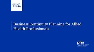 Business Continuity Planning for Allied Health Professionals