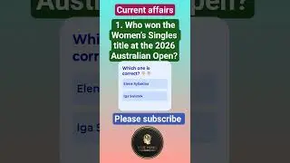 General knowledge | Current affairs | Australia open | Grandslam #shorts#wiseminds22 #currentaffairs
