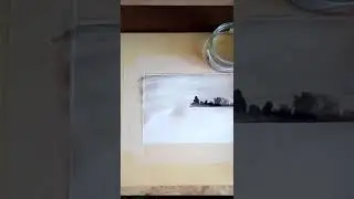 Рисуем пейзаж одной краской (сепия, акварель). Ускоренная версия