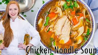 The BEST Chicken Noodle Soup Recipe - with homemade bone broth!!