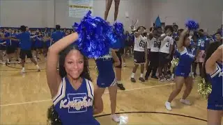 Elkins High School students getting hyped up for back to school pep rally