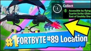 FORTBYTE 89 Location - ACCESSIBLE BY FLYING THE SCARLET STRIKE GLIDER THROUGH THE RINGS (Fortnite)