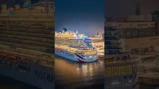 A Touch of British Elegance 🇬🇧✨IONA lighting up Hamburg. #cruise #travel