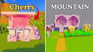 Minecraft: 3 Cherry Blossom Starter Survival Houses | Tutorial🏠