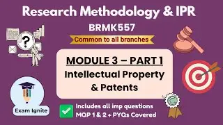 Research Methodology & Intellectual Property Rights | BRMK557 | Module 3 &ndash; Part 1 | 🔥#vtu #rm #rmi