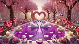 Valentine&rsquo;s Day Swans Fountain 💕 Soft Jazz Instrumental Background Music to Work, Study or Relax