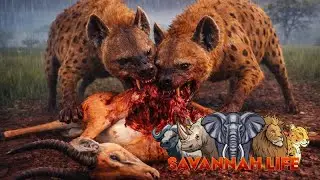 Jogando em DUPLA DE HIENA no Savannah Life Roblox