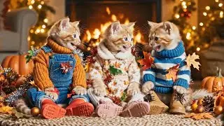 Thanksgiving decoration day for kittens | Cute kittens's story