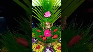Ganpati uruli decoration ideas ✨ #Arugampul  urili#shorts feed