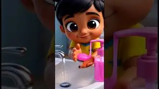 How to Wash Hands Properly 🧼 | Fun 3D Animation for Kids #Shorts  #animation  #kidslearning #water