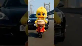 The duck had a car accident in her birthday 😭🎂 #funny #aishorts #duck #cute #cartoon