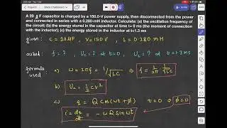 example problem on LC circuit
