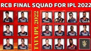 IPL 2022 Royal challengers banglore (RCB) Full squad | RCB squad 2021| Mega auction