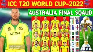 Icc t20 world cup - 2022 Australia Team 15 Member Final Squad|| Australia Squad T20 world cup||💐💐