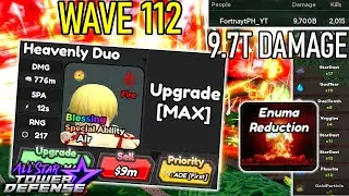 9.7T Damage w/ New 7 Star Gilgamesh (Heavenly Duo) in Material Orbs Farming | All Star Tower Defense
