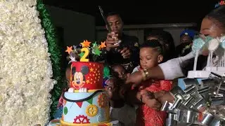 Rev Obofour and his Children cut their expensive birthday cakes in Grand Style
