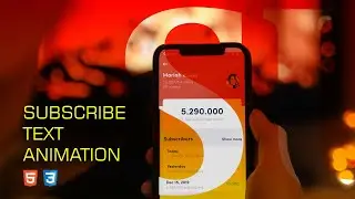 Subscribe Text Animation | CSS SVG Clip-path Effect Tutorial