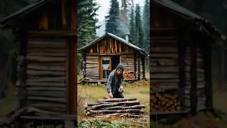 Survivor Chops Wood to Start a Fire at His Wilderness Shelter | Off-Grid Bushcraft Routine #woodwork