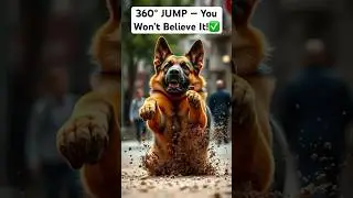 German Shepherd&rsquo;s Unreal 360&deg; Jump | Epic K9 Stunt in Slow Motion #dog #shortsfeed #dogjump