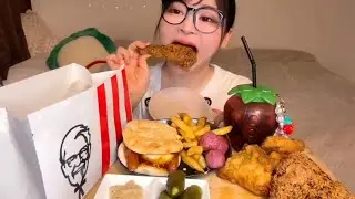 Asmr Mukbang [Yi Lai Chinese] KFC and MOS Burger's limited-time menu
