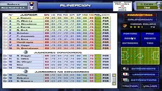 PC Fútbol 6.0. Final liga de Campeones: Andorra (con sólo porteros) vs Real Madrid. Modo Visionado