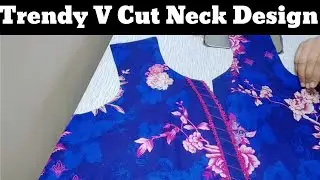 Viral V Cut Neck Design l Overlap Patti Wala Gala l Chinese Collar l V Placket Neck Design 