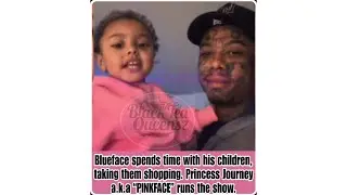 Blueface spends time with his children taking them shopping “PINKFACE” runs the show #blueface 