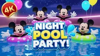 Night Pool Party Adventure for Kids, Bright Kids Cartoons, Funny 3D Cartoon, Glowing Pool Fun
