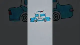 How to draw a police 🚔 car #very easy police car drawing #drawing #pencil #simple #step #technique