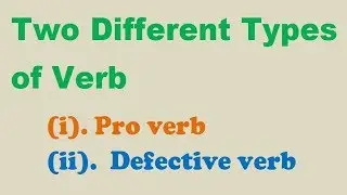 Two Different Types of Verb (Pro verb & Defective verb)