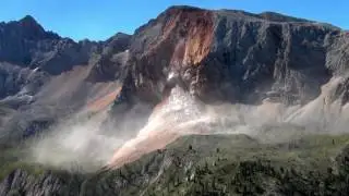 Frane sulla piccola Croda Rossa in zona Braies