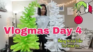 Vlogmas Day 4 The Robinson Project| Grinch On The Bench| Making The Viral Grinch Tree for under $15!
