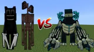 Cartoon Cat x Siren Head vs Dinosaur Wardens in Minecraft Mob Battle