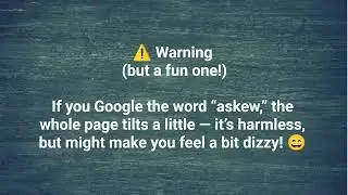 ⚠️ Google Trick! Search &ldquo;Askew&rdquo; and Watch the Page Tilt 😲 | Fun Fact You Must Try!