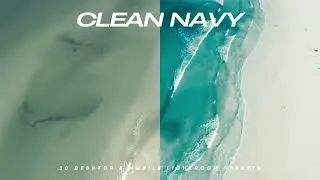 30 Clean Navy Lightroom Presets Desktop and Mobile Versions - Minimal, Elegant Filters for Portrait