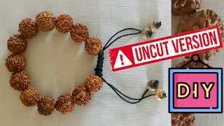 DIY Size Adjustable Rudraksh Beads Wrist Band | Sliding Square Knot Rudraksha Bracelet Rakhi Making