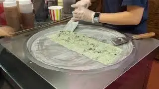 Mint Chocolate Chip Rolled Ice Cream