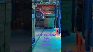 Auto pallet robotics transfer pallet in small aisle without wide turning radius for big warehouse