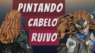 Tutorial de pintura, como pintar cabelo ruivo, pintando o cabelo da Aloy
