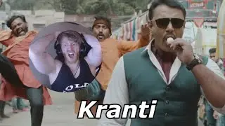 Kranti First Epic Fight Scene Reaction By Foreigner - Kranti Full Movie Reaction, Darshan Thoogudeep