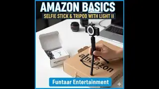 Review of Amazon Basics Selfie Stick cum Tripod with Light II Unboxing & Review II 🔦📱
