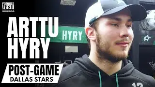 Arttu Hyry Reacts to Making NHL Debut With Dallas Stars, Playing With Finland Native Roope Hintz