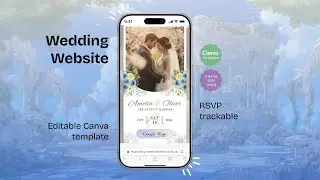 Animated Wedding E-Invitation Canva Template, Digital Save the Date, RSVP, Song, E-Invite, Countdown