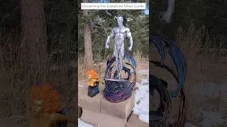 Shiny Upgrade! Chromed Silver Surfer Statue Transformation 🌟