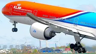 50+ SPECTACULAR Polderbaan TAKEOFFs at Amsterdam Schipol Airport | 4K